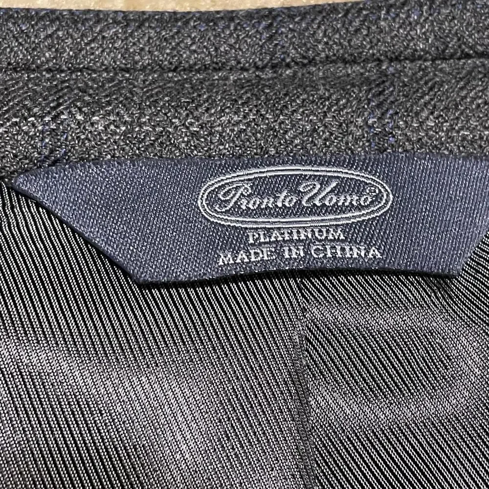 Pronto Uomo Blazer Mens 42 Regular Plaid Wool Sport Coat Platinum Two Button